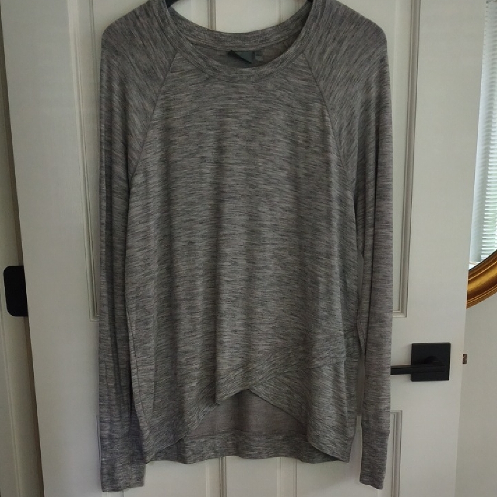Athleta Heather Gray Women's Long Sleeve Top, Size Large